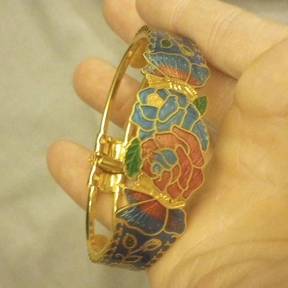 Cloisonne Butterflies And Flowers , EUC - Picture 4 of 4